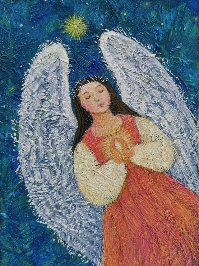 【Prayer】

acrylic and pastel on paper 
148×100mm